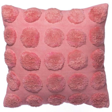 DEERLUX 16 Boho Tufted Dots Cotton Throw Pillow Cushion Cover, Pink QI003923.PK